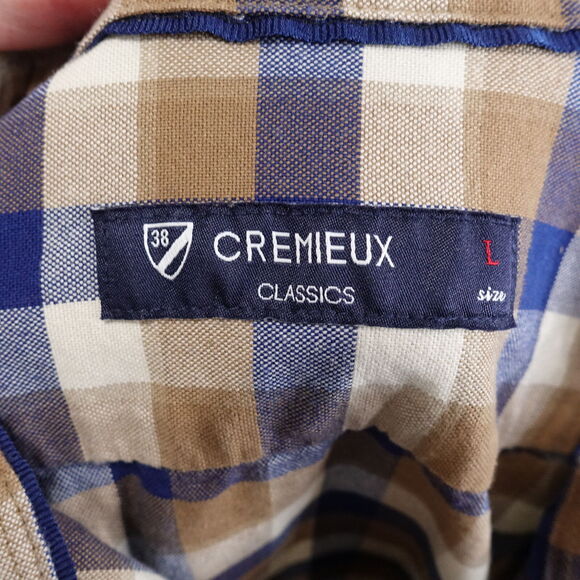 DANIEL CREMIEUX CLASSICS LONG SLEEVE CHECK BUTTON DOWN SHIRT MENS SIZE L LARGE - Picture 6 of 7